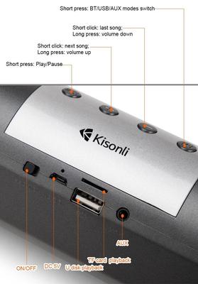 Kisonli LED-906 Wireless Bluetooth Speaker with Woofer, LED Light, BT 5.0