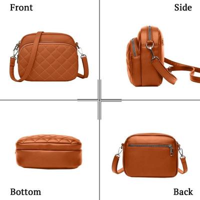 Chic Brown PU Leather Embroidered Women's Shoulder Bag, C-AR-7 Brown